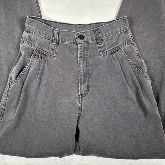 Vintage 90s Gray Women's Jeans pleated bareback 80s mom‎ jean high rise waisted - Picture 2 of 11